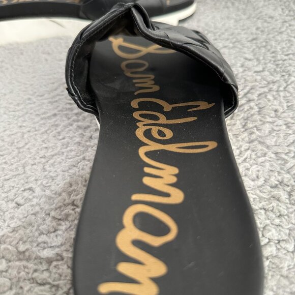 Sam Edelman Shoes Womens Size 8.5 Black Woven Leather Platform Slide Sandals - Picture 7 of 11